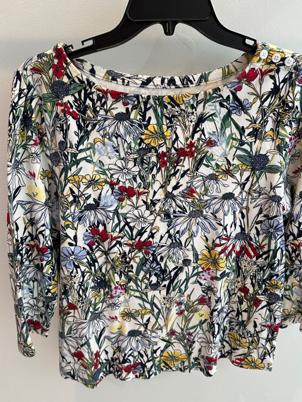 Charter Club Cotton Top 3/4 Sleeves Size M